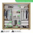 Ver imagem 5 de Guarda-roupa Casal 3 Portas Espelhado e 4 Gavetas Costa Rica