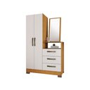 Ver imagem 1 de Cômoda Nt5165 - 3 Gavetas 2 Portas com Espelho em Mdp - Notável