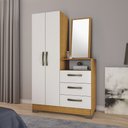 Ver imagem 2 de Cômoda Nt5165 - 3 Gavetas 2 Portas com Espelho em Mdp - Notável