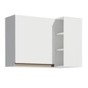 Ver imagem 1 de Armário Aéreo de Canto Madesa Reims 1 Porta e Adega Branco Cor:Branco