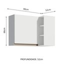 Ver imagem 2 de Armário Aéreo de Canto Madesa Reims 1 Porta e Adega Branco Cor:Branco