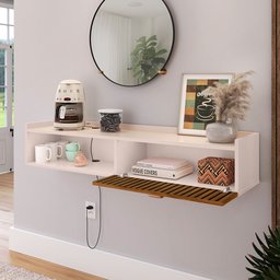 Aparador Parede Classic 90 Cm Mesa Café Nicho Multiuso Decoração Escritório Hall Entrada Sala - - 4