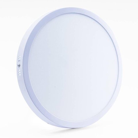Plafon Led Sobrepor Redondo 24w 3000k Branco Quente Bivolt