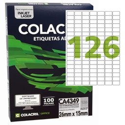 Etiqueta Inkjet Laser A4 Branca 26,0 X 15,0 Mm 100 Fls Ca4349 - 3