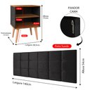 Ver imagem 7 de Jogo Quarto 2 Mesinhas Apoio Prateleira Retrô Cabeceira Modular Estofado Cama Casal 1,4 Preto/freijó