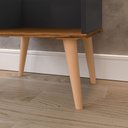 Ver imagem 6 de Jogo Quarto 2 Mesinhas Apoio Prateleira Retrô Cabeceira Modular Estofado Cama Casal 1,4 Preto/freijó