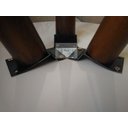 Ver imagem 7 de Mesa de canto tampo 50 cm Mesinha Cor Fendi Com Vidro Pé Palito Alt 70 Cm