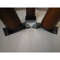 Mesa de canto tampo 50 cm Mesinha Cor Fendi Com Vidro Pé Palito Alt 70 Cm - 7