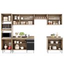Ver imagem 3 de Cozinha Modulada 6 Módulos Composição 8 Castanho/Preto - Lumil Móveis