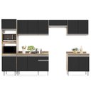 Ver imagem 1 de Cozinha Modulada 6 Módulos Composição 8 Castanho/Preto - Lumil Móveis