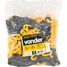 Corrente pvc elo 6x20x25mm amarela/preta com 10mts - Vonder - 3
