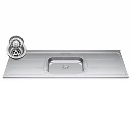 Armário de Cozinha Modulada 4 Peças CP12 com Pia Inox Branco/Preto - Lumil Lumil Móveis - 7