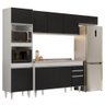 Armário de Cozinha Modulada 4 Peças CP12 com Pia Inox Branco/Preto - Lumil Lumil Móveis - 1