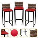 Ver imagem 1 de Kit 3 Banquetas Quadrada Junco Cappuccino para Balcão Ilha Cozinha Área Gourmet Bancada Piscina Bar