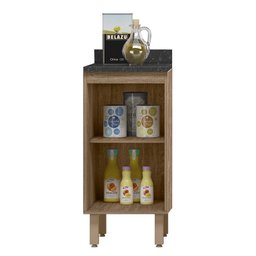 Balcão 1 Porta Kali Premium 40cm Carvalho com Tampo MDF 25mm - Nicioli - 2