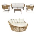 Ver imagem 1 de Kit Conjunto de Sofás 5 Lugares + Chaise de 1,60 Corda Náutica Alumínio Área Externa