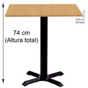Ver imagem 3 de Mesa Ômega Ferro Preto 74 Cm (alt) Base em X Tampo Mdp Quadrado 80 Cm (larg) X 2,50 Cm (alt) Samba