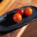Ver imagem 3 de Kit 40 Travessas Oval Mini 16,5x8cm Rasa Cerâmica Preto Buffet Evento Antepasto