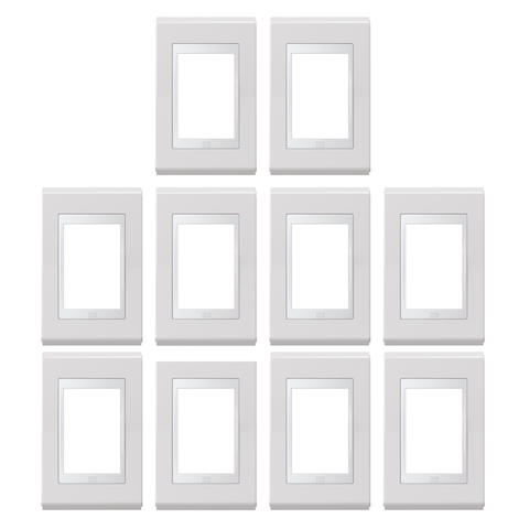 Kit C/10 Placas 4x2 3 Posições Weg Refinatto Style Branco Acetinato