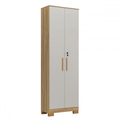 Armário Multiuso Prisma 2 Portas 100% Mdf Amêndoa/off White - Rio Doce