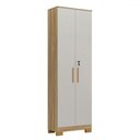 Ver imagem 1 de Armário Multiuso Prisma 2 Portas 100% Mdf Amêndoa/off White - Rio Doce