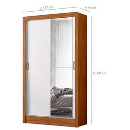 Guarda-Roupa Solteiro 2 Portas Correr Em MDP Las Vegas Móveis Gazin - 4