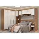 Ver imagem 3 de Roupeiro Modulado Casal Módena Composição 01 Amêndola Branco