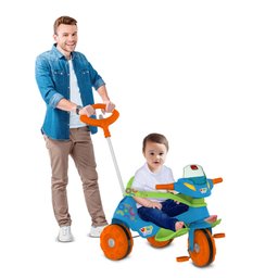 Triciclo Bandeirante Passeio e Pedal Velobaby G2 Motoca Azul - 5