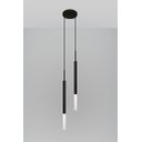 Ver imagem 2 de Luminária Tubo Pendente Duplo Difusor Quarto Cabeceira Preto