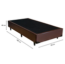 Ver imagem 3 de Cama Box Solteiro 88 Tecido Sintético Marrom com Colchão Belize - D33 Preto 57x88x188