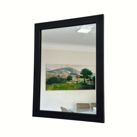 Espelho Decorativo com Moldura Tradicional Tacolado Preta 15 X 21cm