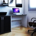 Ver imagem 1 de Escrivaninha Mesa Escritório 100% MDF 90CMX47CM 90cm Branca e Preto