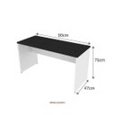 Ver imagem 3 de Escrivaninha Mesa Escritório 100% MDF 90CMX47CM 90cm Branca e Preto