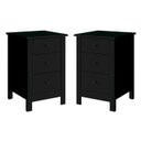 Ver imagem 2 de Kit 02 Mesas de Cabeceira 3 Gavetas 40 Cm Dm113 Preto Dtall