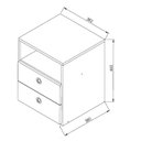 Ver imagem 4 de Mesa de Cabeceira 2 Gavetas 1 Prateleira Tókio A05 Montana - Mpozenato