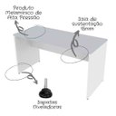 Ver imagem 4 de Escrivaninha Mesa Escritório 100% MDF 90CMX47CM 90cm Branca e Cinza Cristal