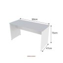 Ver imagem 3 de Escrivaninha Mesa Escritório 100% MDF 90CMX47CM 90cm Branca e Cinza Cristal