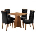 Ver imagem 2 de Mesa de Jantar 4 Lugares Vang - Viero Móveis Mel/preto - Viero Móveis