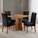 Ver imagem 1 de Mesa de Jantar 4 Lugares Vang - Viero Móveis Mel/preto - Viero Móveis
