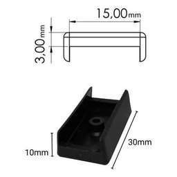 200 Sapata U Preto Pesinho para Moveis Mdf - 2