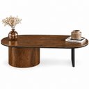 Ver imagem 3 de Mesa de Centro Oval Aurora 137 cm Castanho/Black