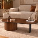 Ver imagem 1 de Mesa de Centro Oval Aurora 137 cm Castanho/Black