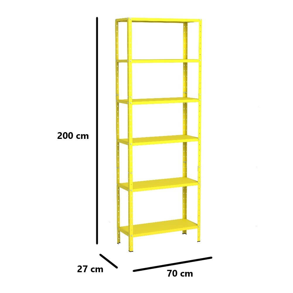 Estante Aço 6 Prateleiras Livros Cozinha Quarto Eaf013 Amarelo - 2