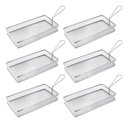 Ver imagem 1 de Kit 6 Cestos Servir Top Aramado Inox 26x14cm Porção Fritas