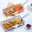Ver imagem 4 de Kit 6 Cestos Servir Top Aramado Inox 26x14cm Porção Fritas