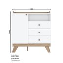 Ver imagem 4 de Cômoda Infantil 1 Porta e 3 Gavetas com Nicho Decorativo Branco/ Jequitibá HP Noah