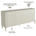 Ver imagem 3 de Aparador Buffet Sala de Jantar 4 Portas Brise Pés Industrial Dourado Naim I03 Luna - Lyam Decor