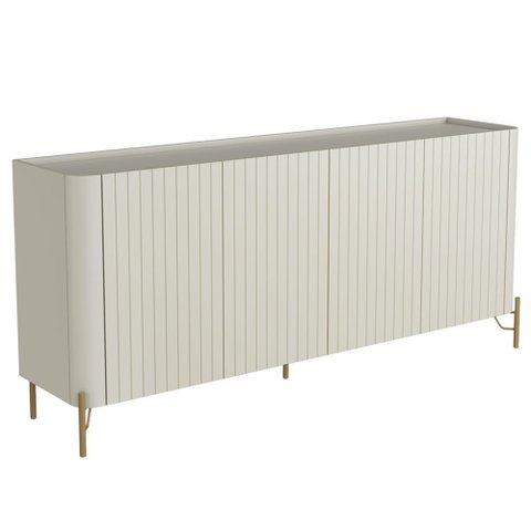 Aparador Buffet Sala de Jantar 4 Portas Brise Pés Industrial Dourado Naim I03 Luna - Lyam Decor
