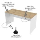 Ver imagem 4 de Escrivaninha Mesa Escritório 100% MDF 90CMX47CM 90cm Branca e Carvalho Mel Bege