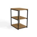 Ver imagem 2 de Mesa Lateral p/ Sala Industrial LI004 c/ 3 Prateleiras Canela/Preto Kappesberg